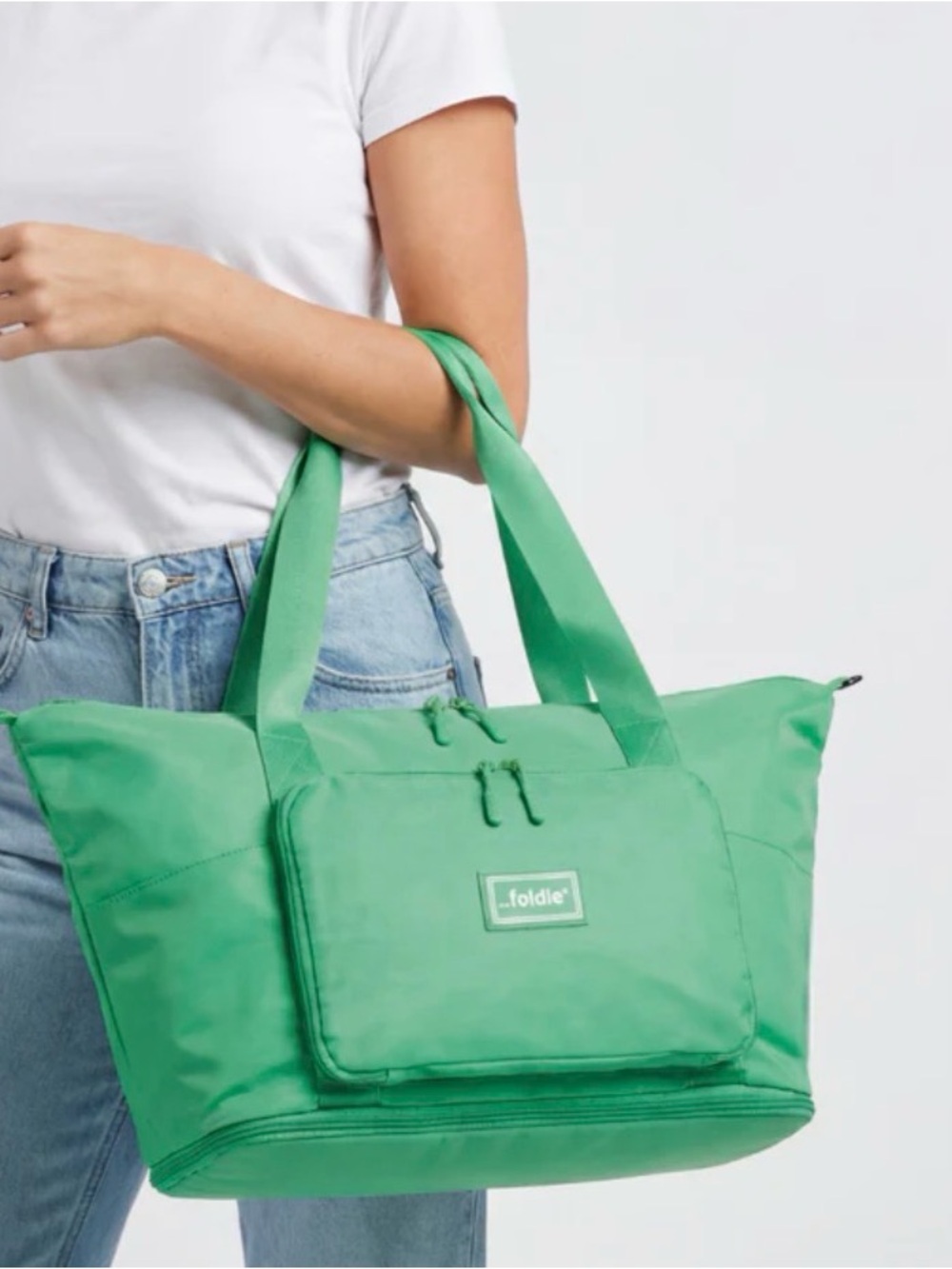 Green Foldie Packable Tote Bag for Women
